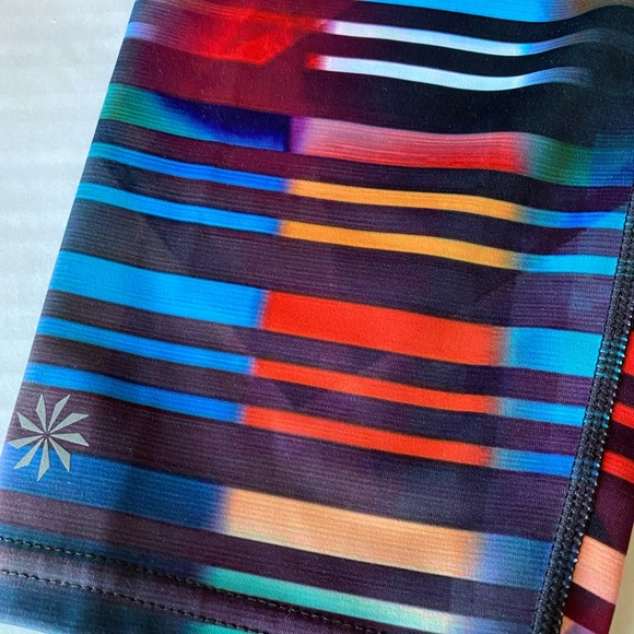 Athleta Rainbow Stripe Laser Beam Sonar Cropped Leggings Size Small - Picture 4 of 15